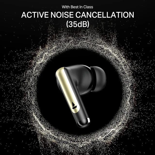 BOAT Boat Airdopes 141 Elite ANC With 35dB Active Noise Cancellation | 4Mics ENX Tech, 42HRS Battery | Fast Charge IPX5, Bluetooth Earbuds | TWS Ear Buds Wireless Earphones With Mic (Black)