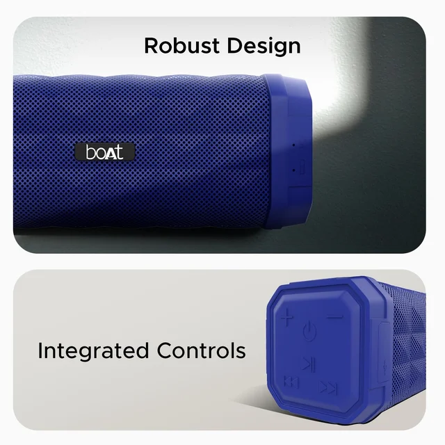 boat boAt Stone 650R 10W with The IPX 5 Rating, 7 Hours of Play time, Bluetooth v4.2 and AUX (Navy Blue)