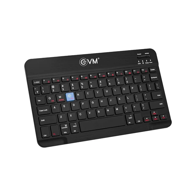 EVM EnEdge 9.7" Ultra-Slim Bluetooth Keyboard With Type-C Rechargeable Battery | Tablet, Smartphone & Laptop | Compact Lightweight Design | Bluetooth 5.0 | ABS Build (BLACK)