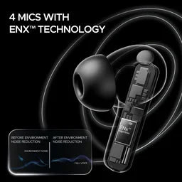 BOAT Boat Airdopes 121 Pro Plus | 100H Battery 4Mics ENX | Low Latency Fast Charge | LED Display Bluetooth in Ear Earbuds | TWS Ear Buds Wireless Earphones With Mic (Black)