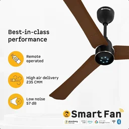 Atomberg Renesa Celling Fan Enabled 1200mm BLDC Ceiling Fan with Remote | 5 star | High Air Delivery | Low noise | LED Speed Indicator | Sleek Design | | 3 Year Warranty| (Matte Brown & Black) - Matte Brown & Black