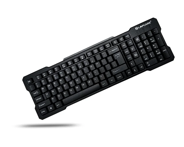 LAPCARE Magma 2.0 Wired USB Keyboard (LKB-399) Come With 103 Keys Black Including 12 Dedicated Multimedia Function Keys & With Rupee Key | Membrane Switch | Plug & Play USB | 1.5m Cable (BLACK)