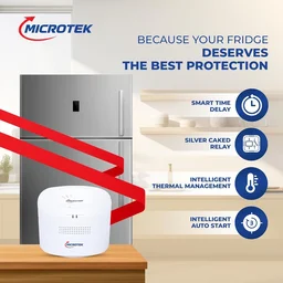 MICROTEK Microtek Smart EMR 2090 Automatic Voltage Stabilizer Series Used for Refrigerator Upto 300 Liters | Input Power Range 90V - 260±5V, Auto Start | Wall Mounted Design With 3 Year Warranty (WHITE)