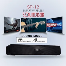 RD SP-12 Smart Portable Stereo Exilor Wireless Soundbar Bluetooth V5.0 Connectivity 20 Watts 2.0 Sound Treble Extra Bass Speaker Supports TF/SD Card/USB/AUX 8 Hours Playback Time IPX4 Waterproof (Black)