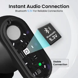 PORTRONICS Portronics Harmonics Twins S16 in Ear Wireless TWS Earbuds with 24 Hrs Playtime, Clear Calls, Game & Music Mode, Low Latency, Bluetooth 5.3v, LED Display, Type C Fast Charging(Black)