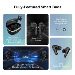BOAT Boat Airdopes 131 Elite ANC With 32dB Active Noise Cancellation | 60HRS Battery, Ambient Mode | 4Mics ENX, Fast Charge | IPX5, v5.3 Bluetooth Earbuds | TWS Ear Buds Wireless Earphones With Mic (BLACK)