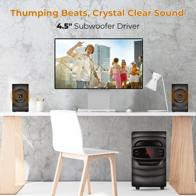 LAPCARE (LUS-207) Badshah 2.1 50W Bluetooth Home Theatre With High Bass | Stereo Sound | Multi Connectivity & Wireless Remote (Black)