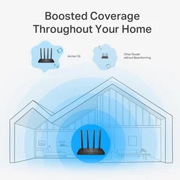 TP-LINK TP-Link Archer AC1200 Mesh Wi-Fi Router Archer C6 Wi-Fi Speed Up to 867 Mbps/5 GHz + 400Mbps/2.4 GHz5 Gigabit Ports | 4 External Antennas | MU-MIMO, Dual Band | WiFi Coverage With Access Point Mode (BLACK)