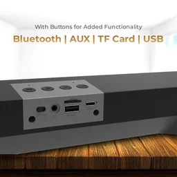 RD SP-12 Smart Portable Stereo Exilor Wireless Soundbar Bluetooth V5.0 Connectivity 20 Watts 2.0 Sound Treble Extra Bass Speaker Supports TF/SD Card/USB/AUX 8 Hours Playback Time IPX4 Waterproof (Black)