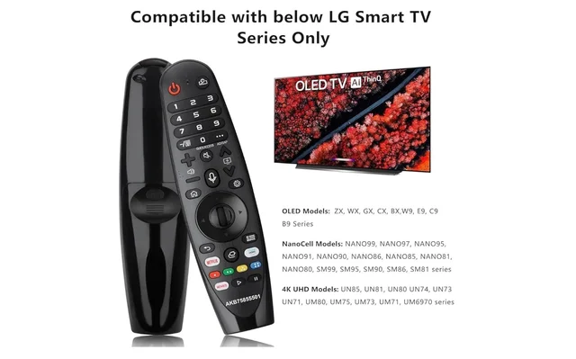 VEV LG Compatible Voice Magic Remote AKB75855501 For LG An-Mr20Ga,An-Mr19Ba,An-Mr18Ba,An-Mr650A Smart Tv Magic Remote With Voice, Pointer & Scroll All 3 Functions