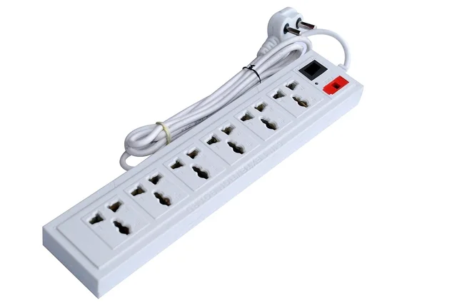 Shreyam SE-244 6 Way Extension | Switch With Indicator | 1.5 Length (White)