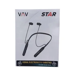 VEV Star ML-100 Wireless Neck Band Magnetic Stereo Earbunds | Upto 32 Hrs Play Time | With Type-C Charging (BLACK)