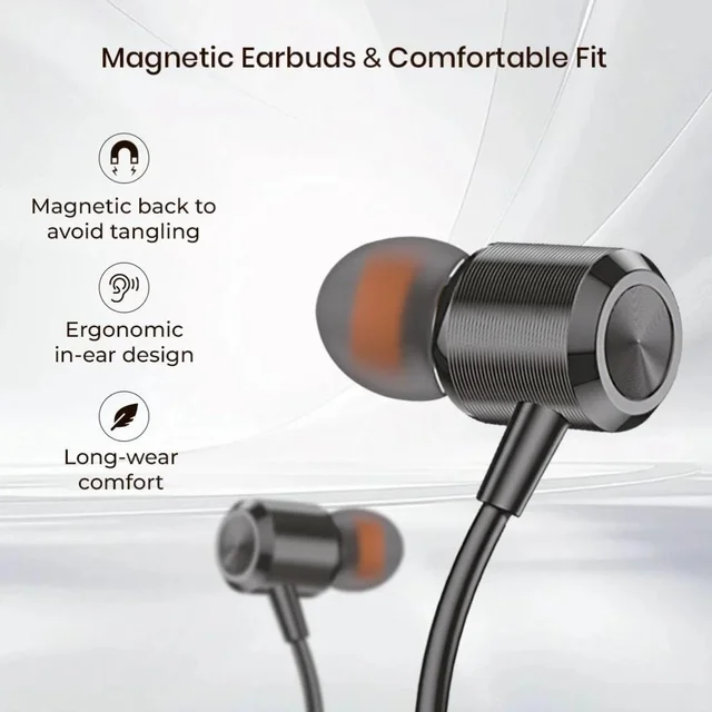 VNV Sonic-01 Magnetic Type-C Earphone | 10Mm Bass Drivers | Inline Control | Comfort Fit Earphone Wired Headphones With Mic Stereo Earphone (BLACK)
