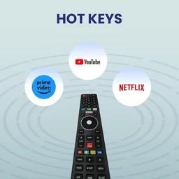 VEV Remote LED 539 Universal Remote Control For Sainyo Chinese LED Remote Non-Branded Smart TVs Remote With PrimeVideo, YouTube, Netflix Function (BLACK)