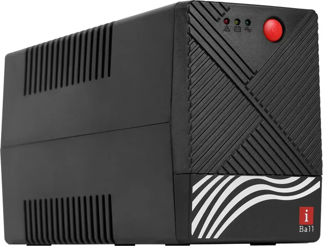 i-Ball iBall Nirantar UPS-621V Uninterruptible Power Supply Delivers 230 V Line-interactive | Overload Protection | Automatic Voltage Regulation | Auto Restart Rack-mount Model UPS with Overload Protection | 3 Outlet Plugs | Generator Compatible For Office Computers (BLACK)