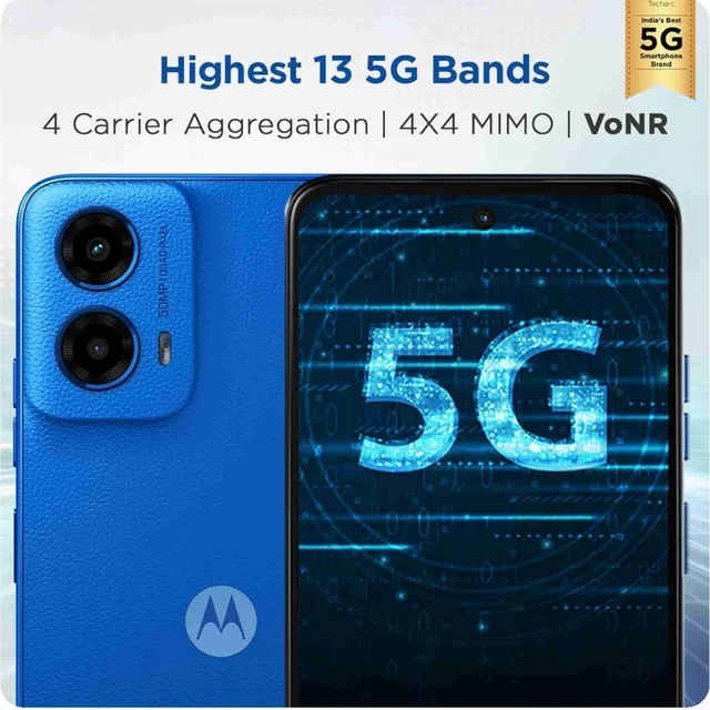 MOTOROLA Motorola Smart Phone G45 5G (Brilliant Green, 8GB RAM, 128GB Storage) | 6.5" FHD+ Display | Snapdragon 6 Gen1 Processor | 50MP Camera | 16MP Front Camera | 5000mAh Battery | 33W Charging (Brilliant Green) - 8 GB, 128 GB