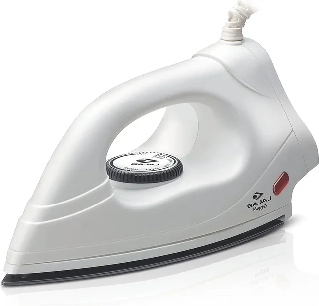 Bajaj Majesty DX-4 (440214) 1000W Dry Iron With Advance Soleplate And Anti-Bacterial German Coating Technology, (White) - White