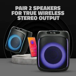 Artis Artis SoundPro 100 60W TWS Portable 5.0 Bluetooth Party Speaker with 7 LED Colours/USB/TF Card/AUX Input/FM Radio/Wireless Mic & Wireless Remote (Black)
