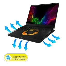 Zebronics Zebronics Zeb- NC1200 USB Powered Laptop Cooling Pad with 125mm Fan, Pass Through USB Connector and Blue LED Lights
