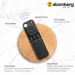 ATOMBERG Atomberg Original Remote With Boost, Sleep & Timer Mode | IR Remote | Ceiling Fan Remote (BLACK)