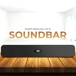 RD SP-12 Smart Portable Stereo Exilor Wireless Soundbar Bluetooth V5.0 Connectivity 20 Watts 2.0 Sound Treble Extra Bass Speaker Supports TF/SD Card/USB/AUX 8 Hours Playback Time IPX4 Waterproof (Black)