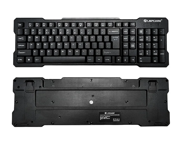 LAPCARE Magma 2.0 Wired USB Keyboard (LKB-399) Come With 103 Keys Black Including 12 Dedicated Multimedia Function Keys & With Rupee Key | Membrane Switch | Plug & Play USB | 1.5m Cable (BLACK)