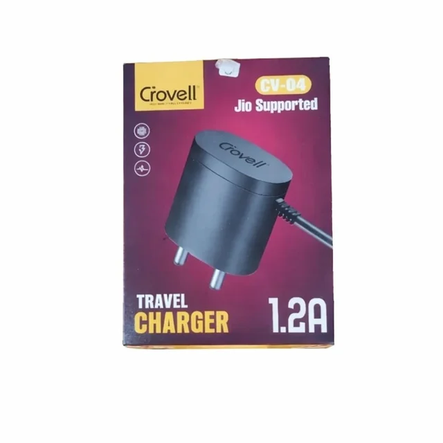 VEV Crovell CV-04 | Travel Charger 1.2A | Jio Supported (BLACK)