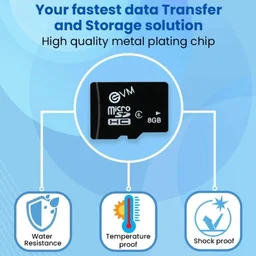 EVM Micro SD Card 8GB SD HC Class 10 100 MB/S (BLACK) - 8 GB