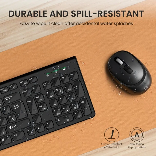 PORTRONICS Portronics Key7 Wireless Keyboard & Mouse Combo | 2.4GHz USB Receiver | 10m Wireless Range | 12 Shortcut Keys | 1600 DPI Adjustable Mouse | Copilot AI Support | Plug & Play for Laptop & PC (Black)