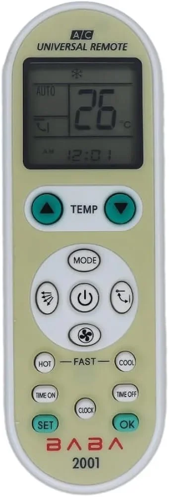 VEV (AC-2001) Universal Split AC Remote Compatible For Universal AC (WHITE)