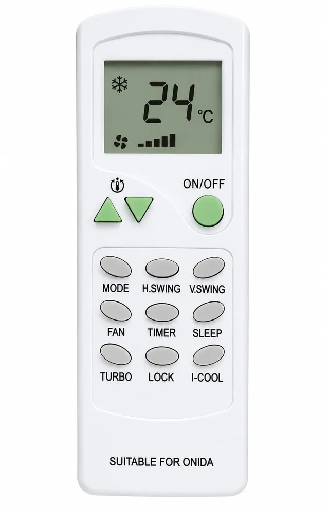 VEV Onida Split/Window AC Remote Compatible With Onida AC Remote Control (WHITE)