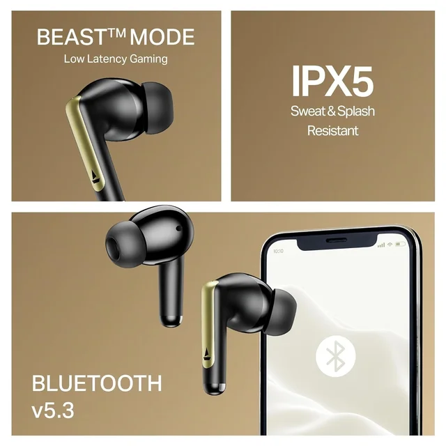 BOAT Boat Airdopes 141 Elite ANC With 35dB Active Noise Cancellation | 4Mics ENX Tech, 42HRS Battery | Fast Charge IPX5, Bluetooth Earbuds | TWS Ear Buds Wireless Earphones With Mic (Black)