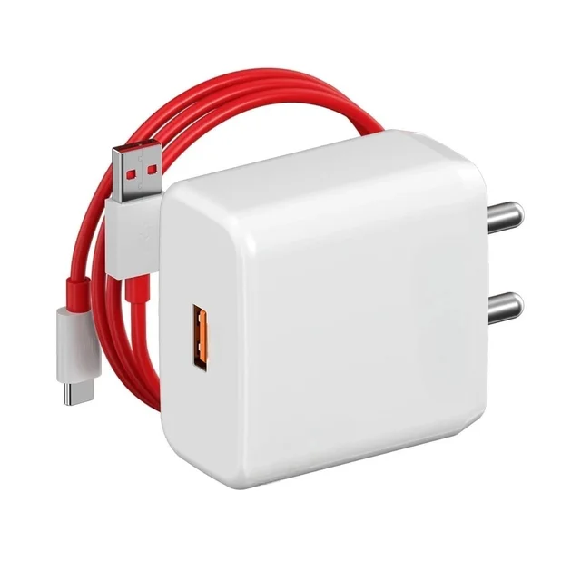 Morbi Charge - x3 65W Fast Charge Supports Warp, Super VOOC, Dash, Fast & Super Fast Charging Adaptor With Cable (RED)
