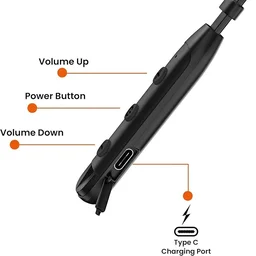 VEV Star ML-100 Wireless Neck Band Magnetic Stereo Earbunds | Upto 32 Hrs Play Time | With Type-C Charging (BLACK)