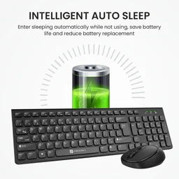 PORTRONICS Portronics Key7 Wireless Keyboard & Mouse Combo | 2.4GHz USB Receiver | 10m Wireless Range | 12 Shortcut Keys | 1600 DPI Adjustable Mouse | Copilot AI Support | Plug & Play for Laptop & PC (Black)