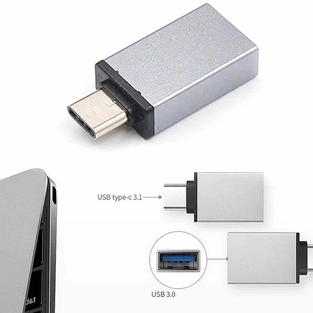 RD USB 3.1 To Type-C OTG-3 Connector (PC-20) Driver For Smart Phone & Tablets (Grey)