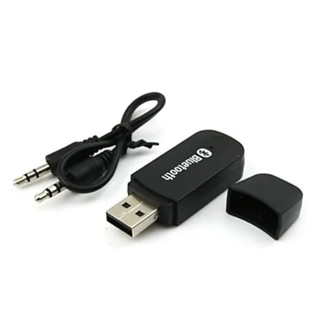 VEV Bluetooth Stereo Audio Receiver with 3.5mm aux Cable- Compatible with Smart Phones-Bluetooth Music Receiver (Black)