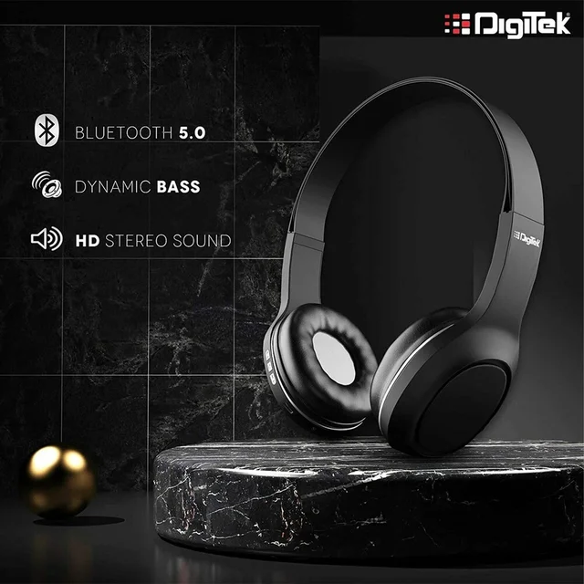Digitek DBH 006 Wireless Bluetooth Over The Ear Headphone with Mic (Black)