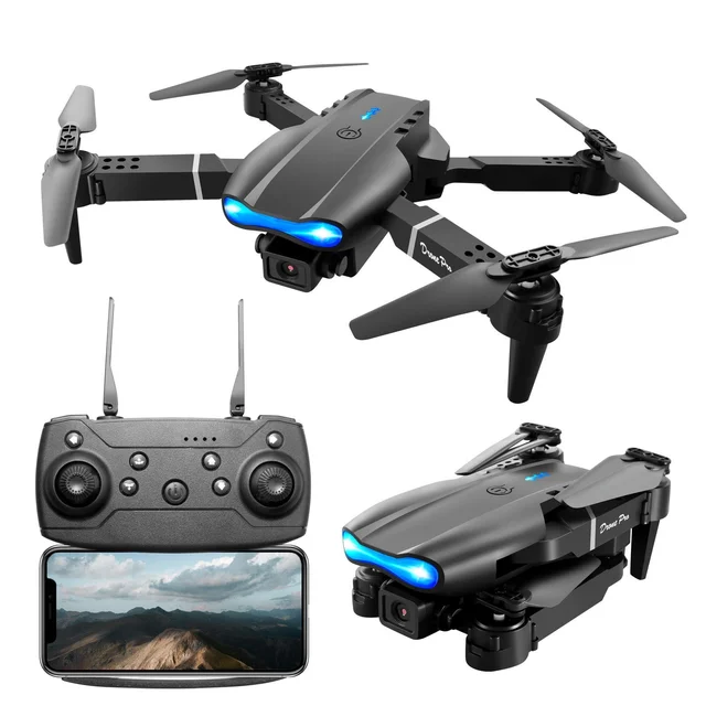 VEV E99 Pro Poldble Drone New Durable Structure Design Special Super Durable Design Foldable Remote Control Drone With Dual Camera Drone 2 Batteries1 Drone (BLACK) - Black