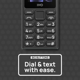 HMD 105 Dual Sim Keypad Phone with Built-in UPI App, Phone Talker, Long-Lasting Battery, Wireless FM Radio (Black)