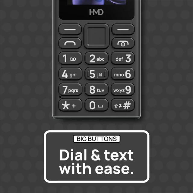 HMD 105 Dual Sim Keypad Phone with Built-in UPI App, Phone Talker, Long-Lasting Battery, Wireless FM Radio (Black)