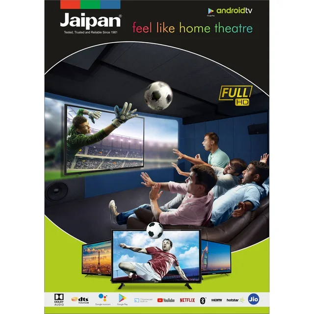 Jaipan 24 Inch JST-2400HD Smart LED TV | Frameless TV (Black)