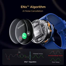 BoAt boAt LUNAR CALL Smartwatch | 1.3"(3.3cm) Display | BT Calling, Bilingual, 100+ Sports Mode (Sapphire Blue)