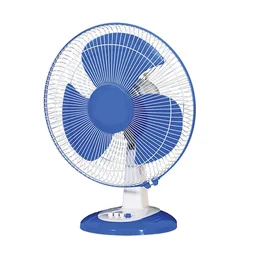 Royal Racer High Speed 400mm Table Fan | 3 Speeds 90° Adjustable Small Personal Cooling Fan (White & Blue)