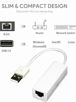 VEV USB 2.0 Ethernet Lan Adapter USB To RJ45 Network LAN Adapter Up To 10/100Mbps, For Windows/Mac/Linux