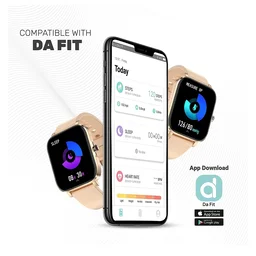 Urban Fit M | 1.7" Bright Display | 500 Nits | 60 Sports Mode | IPX68 Resistance Smartwatch (Gold)