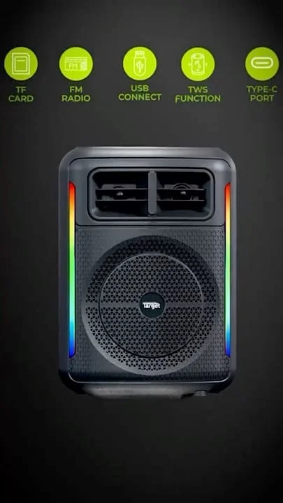TARGET Target SB-225 SPEAKER Wireless Portable Speaker 12 Hours Play Time Dual Equalizer Modes For Normal & Deep Bass Output Wired Mic With Remote (BLACK) - Black