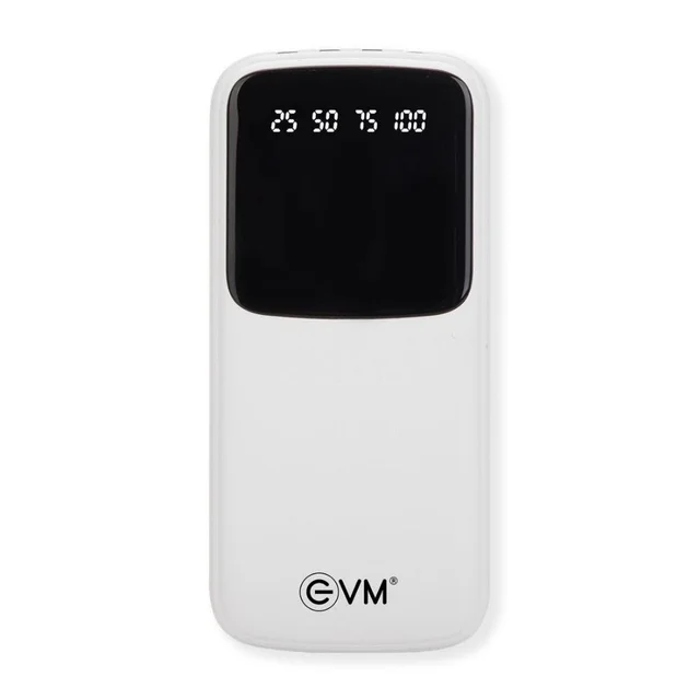 EVM EnCase Plus 10000mAh Power Bank | Inbuilt 4-in-1 Cables | LED Digital Display | Li-Polymer Battery | USB & Type-C Output (WHITE)