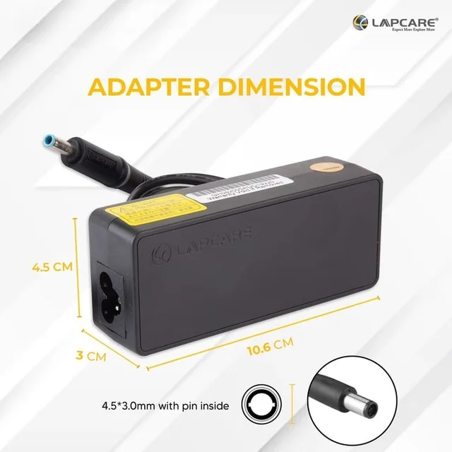 LAPCARE Lapcare Compatible Adapter For HP Laptop 65W | 19.5V/3.33A | (4.5*3.0mm) BLP (BLACK)