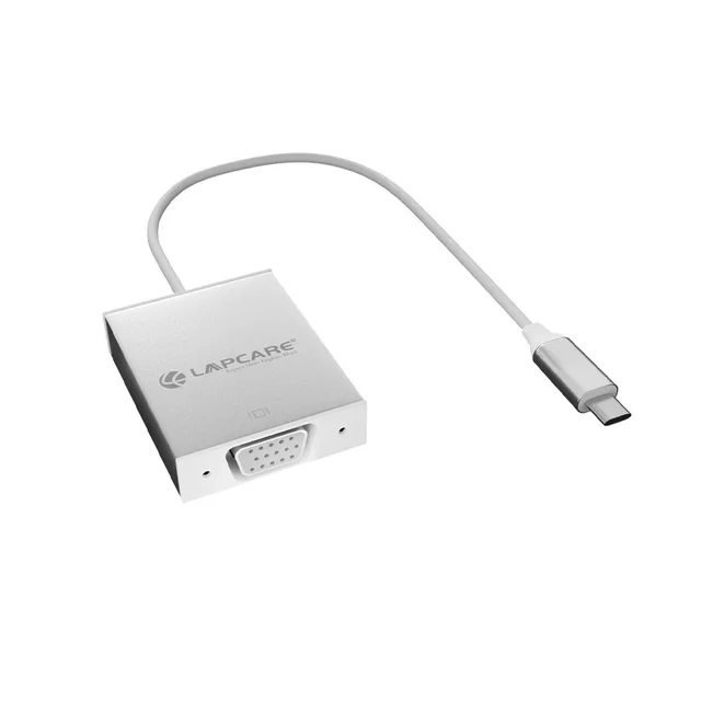 LAPCARE Lapcare Type-C to VGA Converter With 20CM Cable | 1080p Full HD Support | USB 3.1 Type C | Plug & Play | Compact 20cm Cable | Wide Support Devices